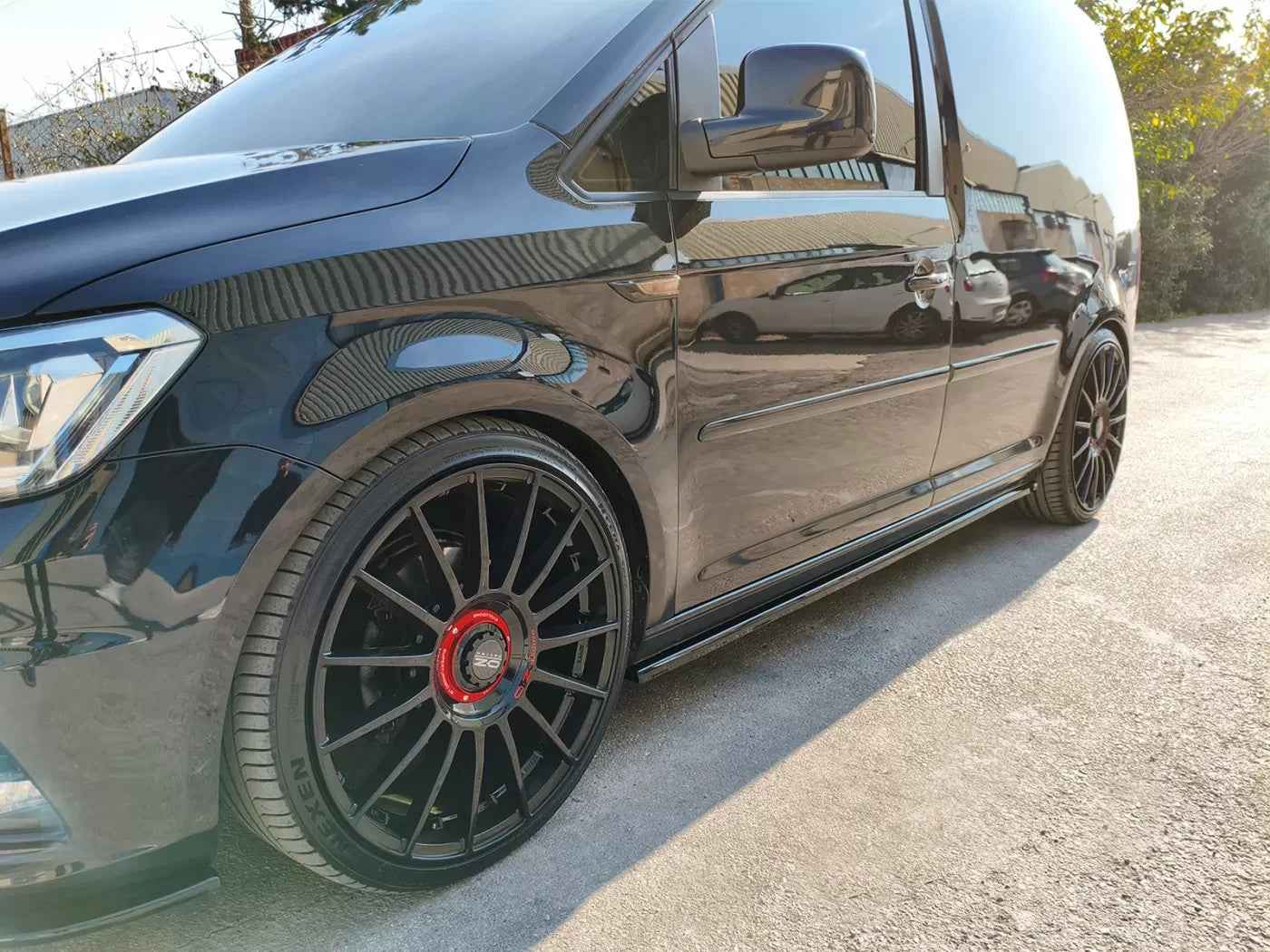 Motordrome Side Skirts Extensions Styling Body Kit Caddy Mk4 15-21 Glossy Black