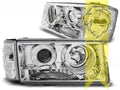 LTG Pair LED Halogen Halo Ring Aftermarket Headlights W201 190E 82-93 Chrome LHD