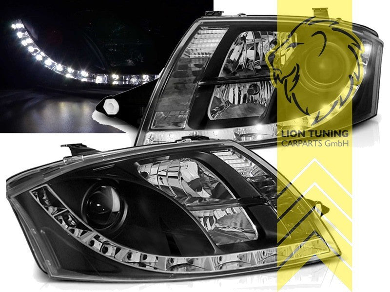LTG Pair LED DRL Lightbar Headlights Audi TT 8N Coupe Cabrio 98-06 black LHD