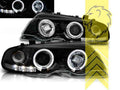 LTG LED Halo Ring DRL Headlights BMW E46 Coupe Cabrio Black LHD EXPORT ONLY