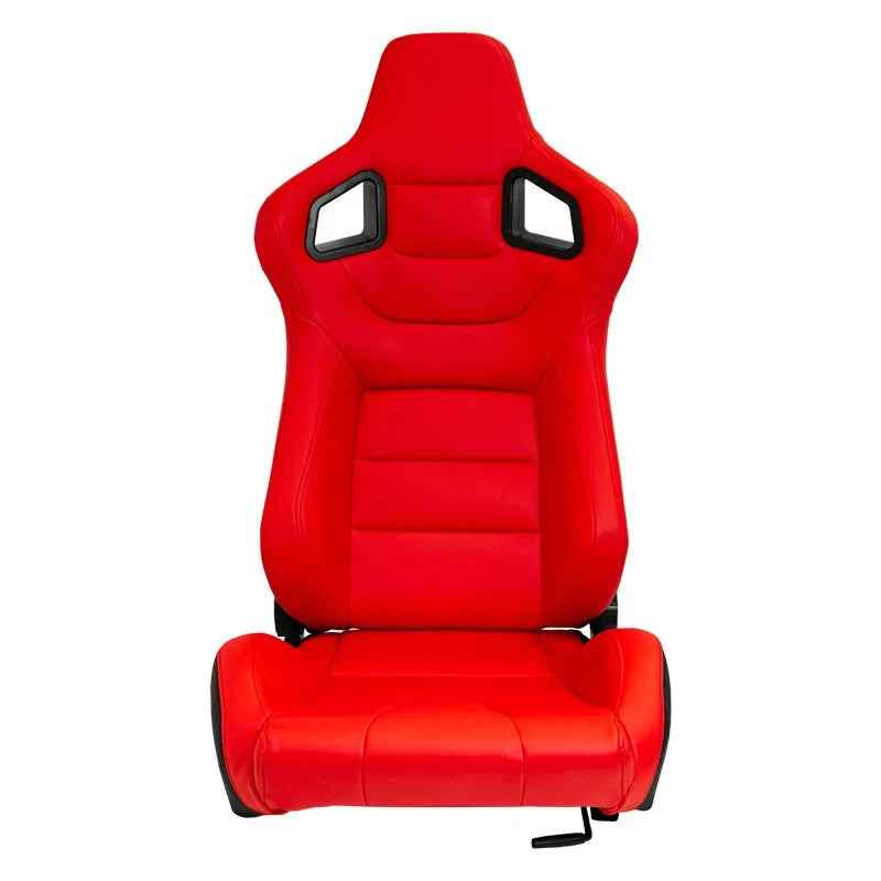 ATST x1 RK Universal Bucket Seats Red & Carbon Fibre Back Faux Leather + slides