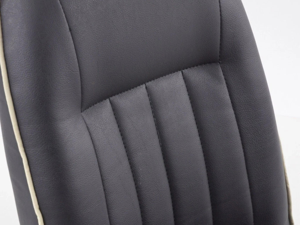 FKA Pair Bucket Seats Headrests White Piping Classic Car Retro Kit Vintage