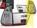 LTG Pair LED Lightbar Rear Lights Tail Lamps BMW E53 X5 white chrome 00-03 LHD