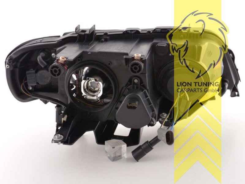 LTG Pair DEPO LED DRL Halo Ring Headlights BMW X5 E53 00-03 black RHD / LHD