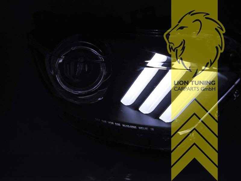 LT Pair LED DRL Lightbar Headlights Ford Mustang 6 Coupe Convertible black LHD