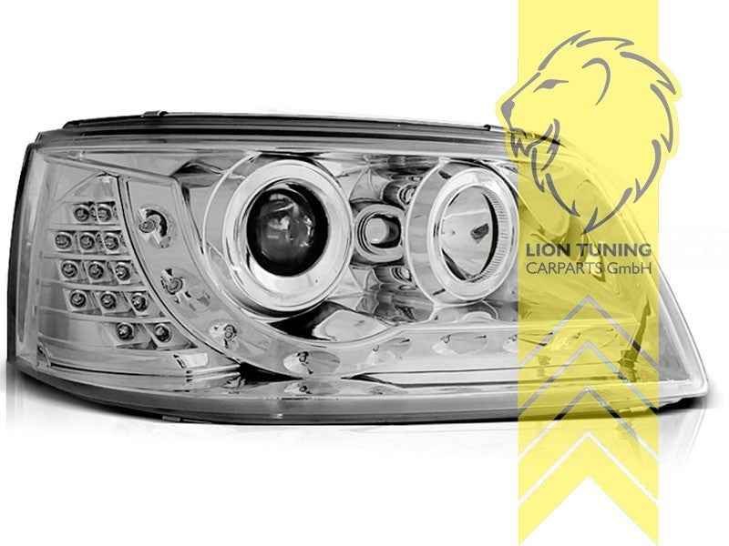 LTG Pair Headlights VW T5 Bus Van Transporter Multivan Camper 03-09 chrome LHD