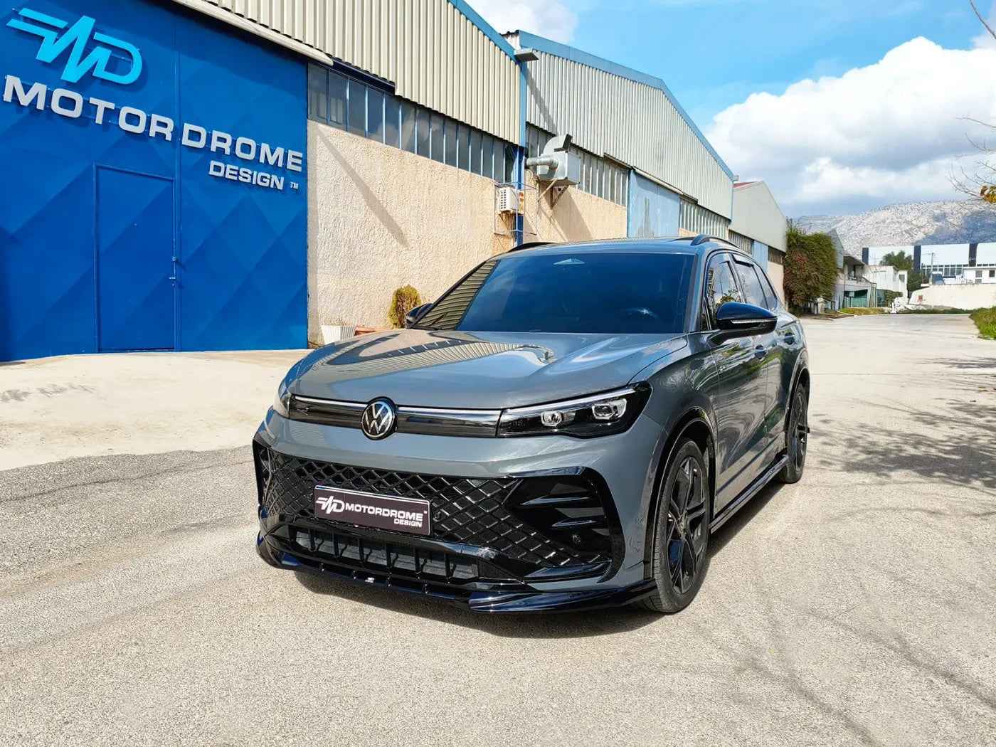 Motordrome Design Front Splitter Styling VW Tiguan Mk3 R-Line Black Gloss