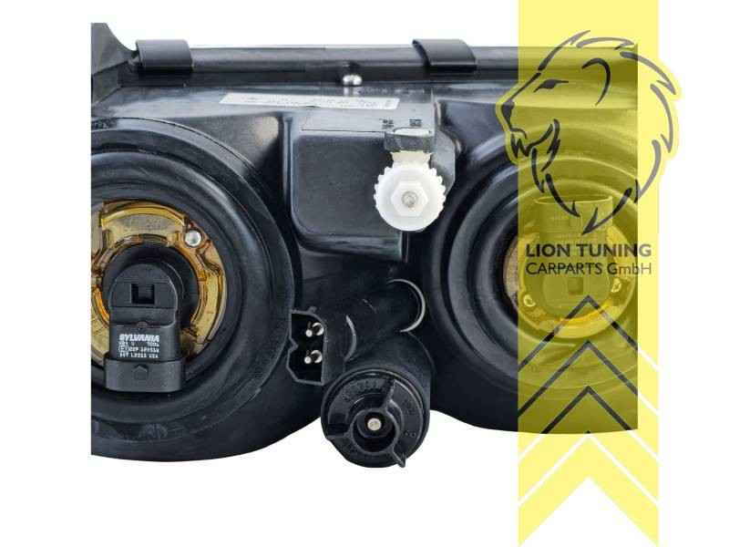 LTG Pair Halogen Headlights BMW E36 Sedan Touring Coupe Cabrio 90-00 black LHD