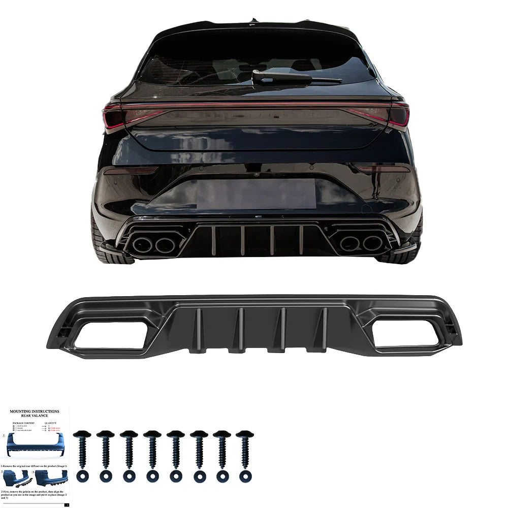 OW Rear Diffuser Seat CUPRA Leon 1 MK1 2020+ ABS Gloss Black Body Kit Styling