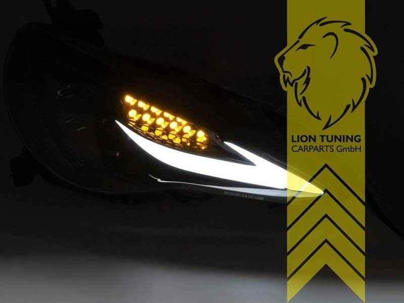 LTG Pair LED DRL Halo Lightbar Headlights Toyota GT86 ZN6 12-21 Black Export LHD