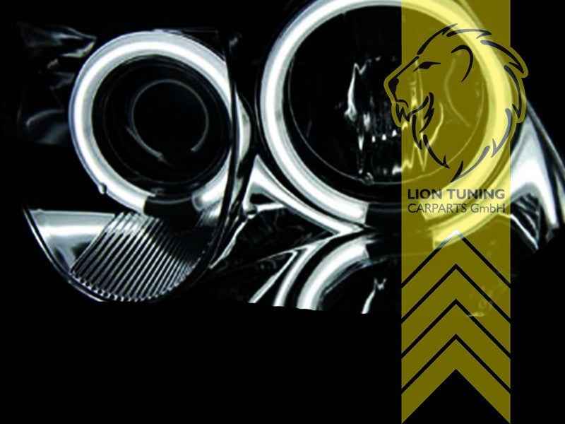 LTG Pair CCFL Angel Eyes Halo Headlights Mercedes SLK R170 96-04 Black LHD
