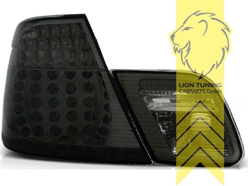 LT Pair LED Lightbar REAR LIGHTS Tail Lamps BMW E46 Coupe 99-03 black smoke LHD