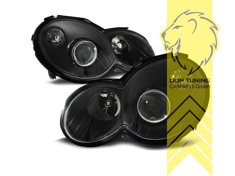 LTG Pair LED DRL Halo Headlights Mercedes C Class W203 S203 00+ LHD EXPORT ONLY