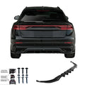OW Rear Bumper Diffusor Splitter AUDI Q8 S-Line Mk1 2018-2023 Gloss Black