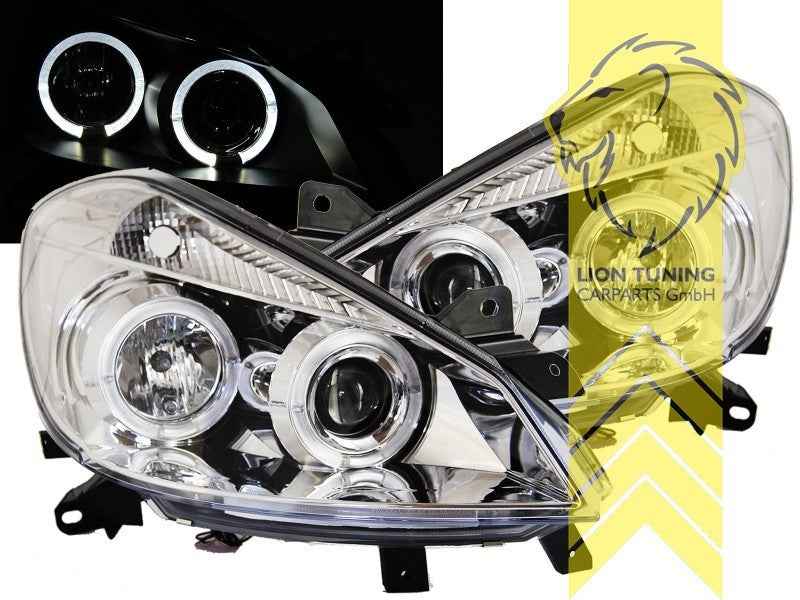 LT LED DRL Halo Ring Halo Headlights Renault Clio 3 C BR CR 05-09 chrome LHD
