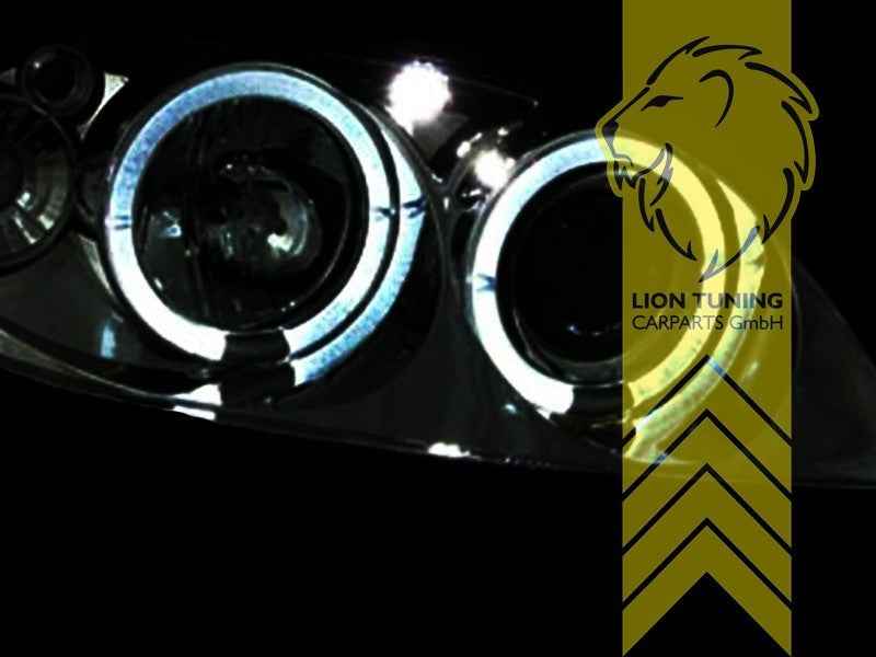 LTG Pair LED DRL Halo Headlights Citroen Saxo S0 S1 Facelift 99-04 black LHD