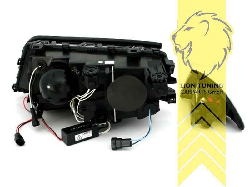 LTG Pair Aftermarket LED DRL Headlights BMW E46 Sedan Touring Chrome 98-01 LHD