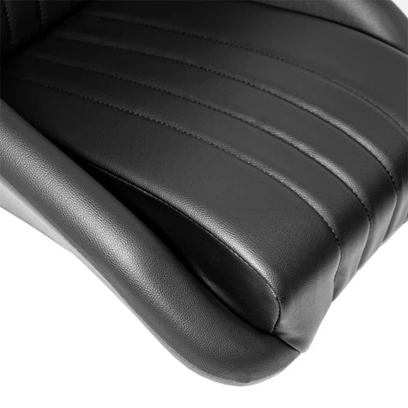 ATST x1 LH Luxe Universal Classic Retro Bucket Seat Black Faux Leather + slides