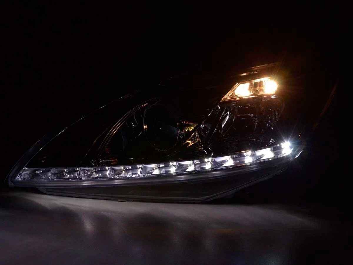 UK FKA Pair LED DRL Halo Lightbar Headlights Ford Focus C307 2 MK2 08-10 LHD