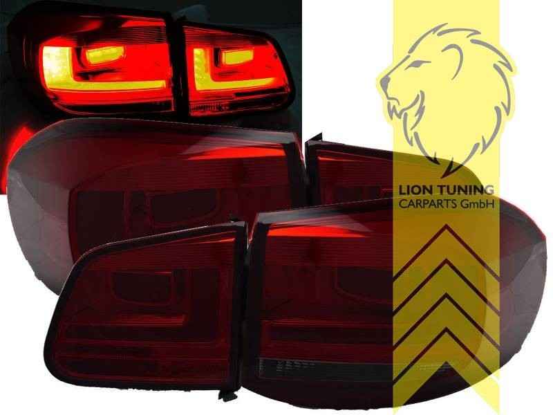 LTG Pair LED Rear Lights Tail Lamps VW Tiguan 5N 07-11 Red Black Smoke LHD