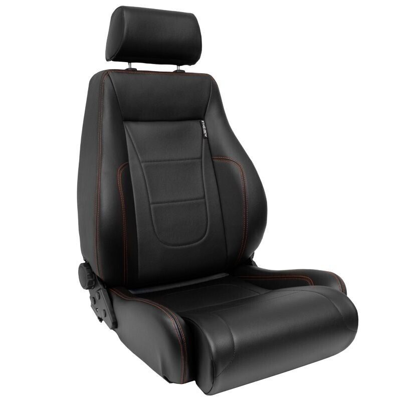 Auto-Style Retro x2 Universal Classic Sports Retro Kit Car Vintage Bucket Seats Black Red Stitch Lumbar + runners + balloon lumbar