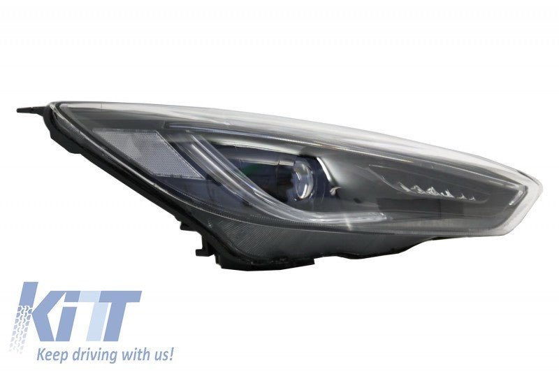 KT Pair LED DRL Bi Xenon Dynamic Demon Headlights Ford Focus 3 Mk3 15-17 LHD