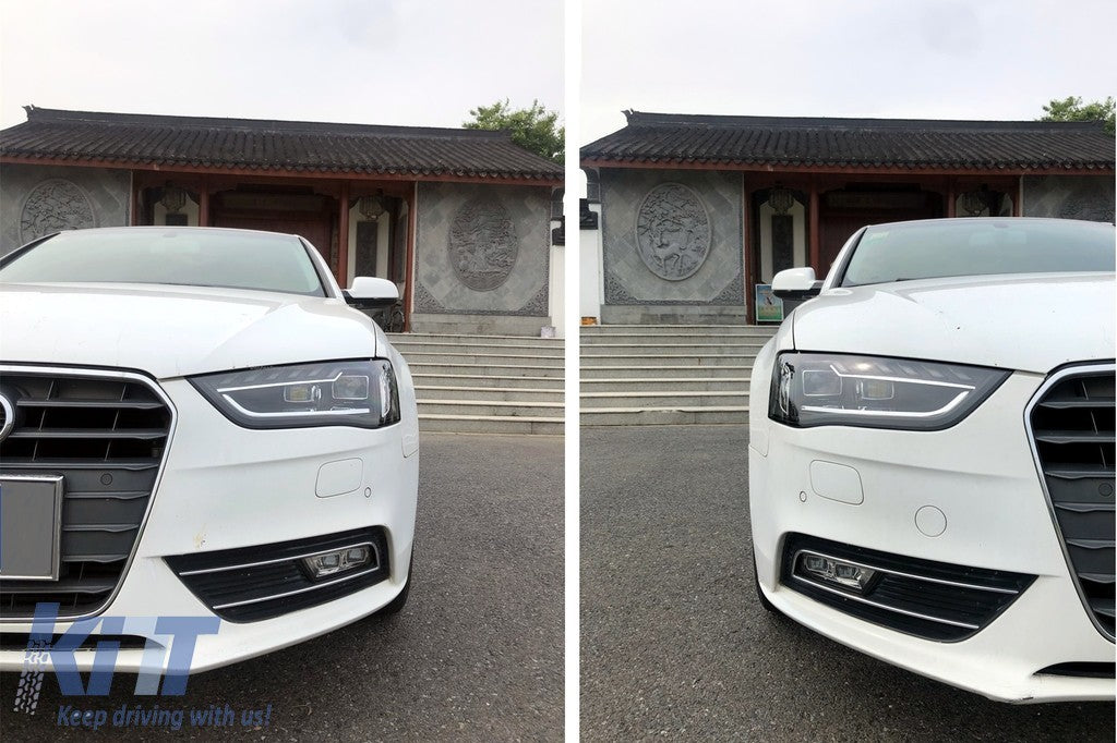 KT LUXE Pair Full LED DRL Seq Dyna Headlights Audi A4 B8.5 Facelift 12-15 LHD