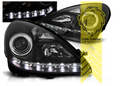 LT LED DRL Halo Ring Eye Halogen Headlights Mercedes Benz SLK R171 04+ black LHD