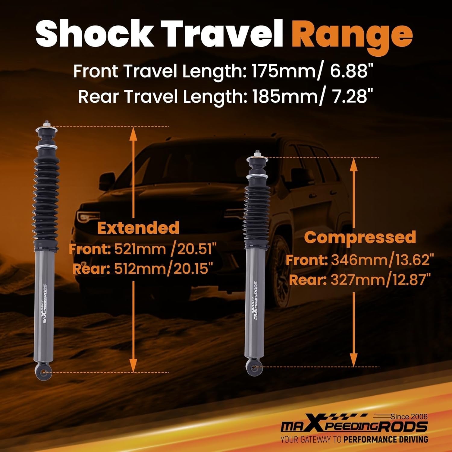 MXPR 4Pcs Front & Rear Lowering Coilovers Lift Kit Suzuki Jimny 2" 50mm 98-13