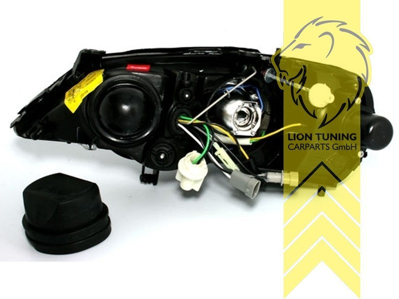 LT DEPO Pair LED DRL Halo Ring Headlights Opel Astra G black T98 F67 98-05 LHD