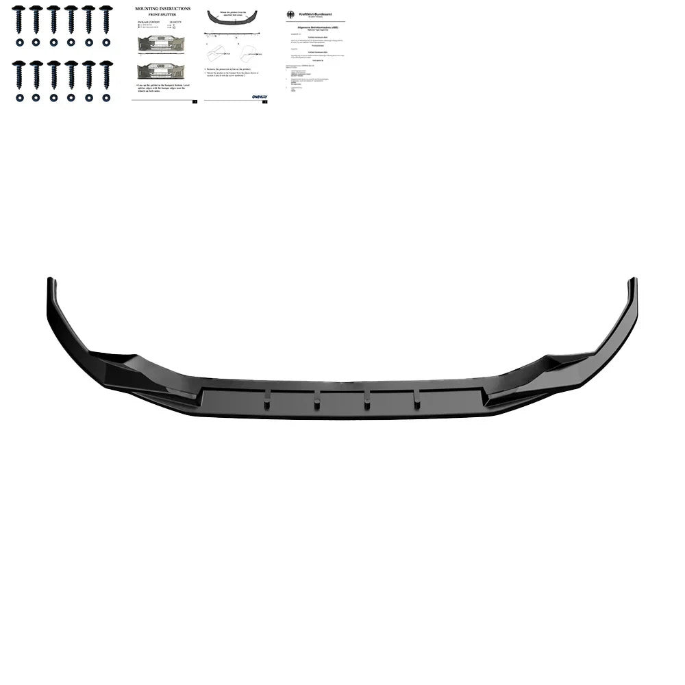 OW Front Bumper Lip Splitter AUDI A3 S-Line S3 8Y 20-24 Sedan Sportb Gloss Black