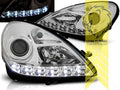 LT Pair LED DRL Halo Headlights Mercedes Benz SLK R171 04-11 Chrome LHD