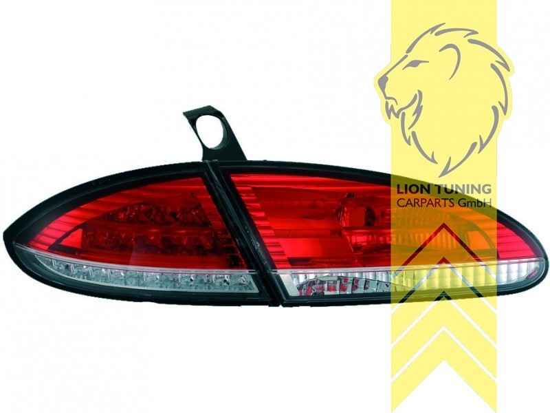 LTG Pair LED Rear Lights Tail Lamps Seat Leon 1P 05-09 Red Clear LHD