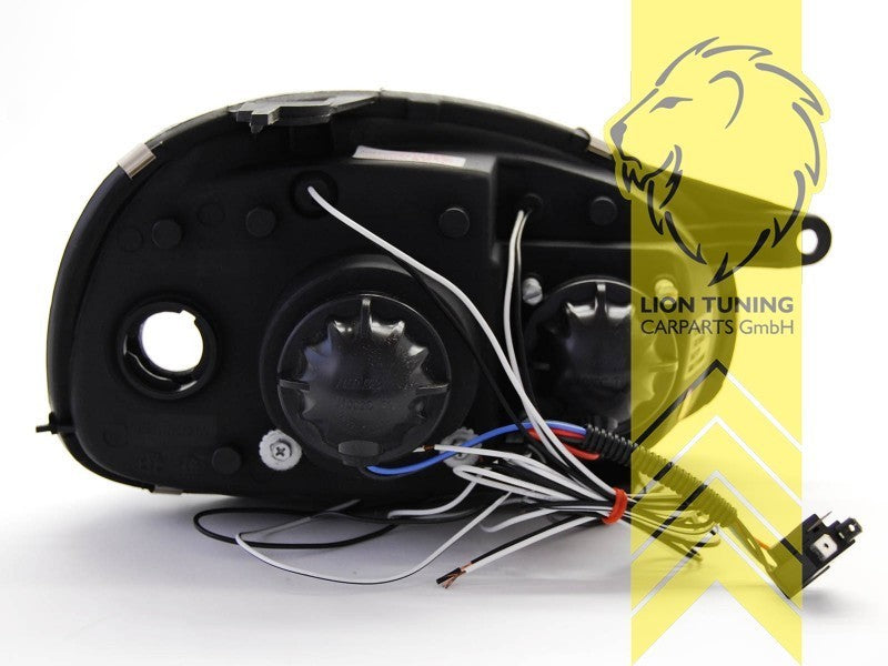 LTG Pair LED DRL Halo Ring Headlights Opel Corsa B Combo B 71 93-01 Black LHD