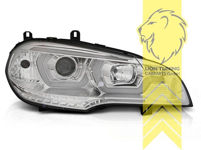 LTG Aftermarket LED DRL Headlights for BMW X5 E70 07+ chrome LHD