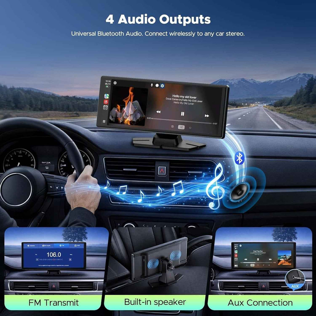 LO 9.26" Touch Screen 2.5K Dash Cam Car Stereo Carplay Android GPS + Rear Camera