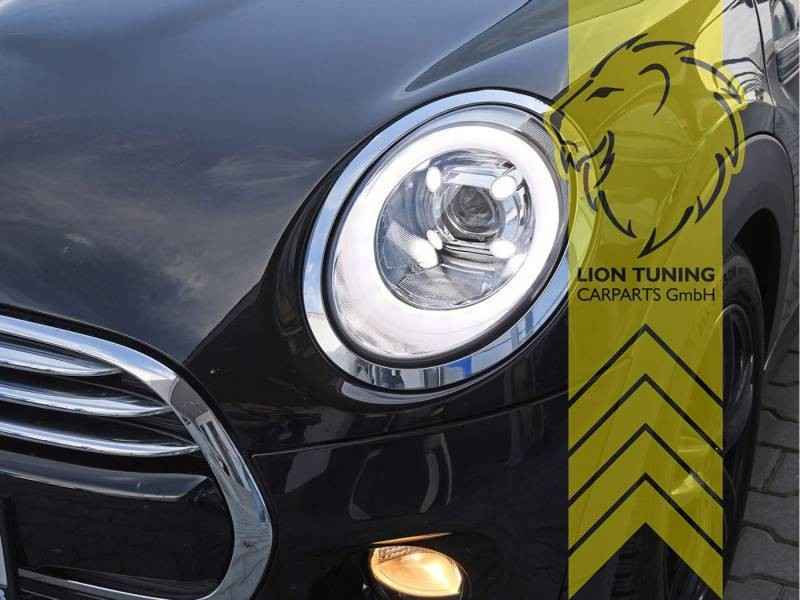 LT 2026 LED DRL Lightbar Halo Ring Headlights Mini F55 F56 F57 JCW Black LHD