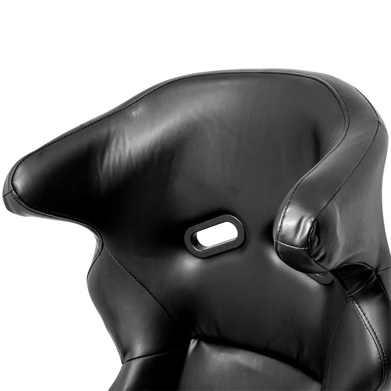 ATST x1 FS Universal Bucket Seats Hard Shell Fiberglass Back Black Faux + slides