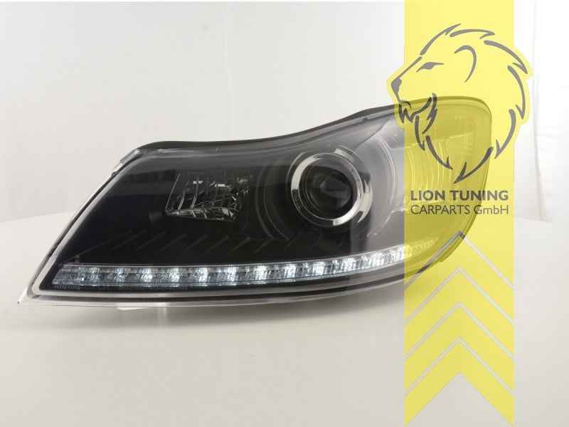 LTG Pair LED DRL Headlights Skoda Octavia 2 1Z Facelift 1Z3 1Z5 09-13 LHD