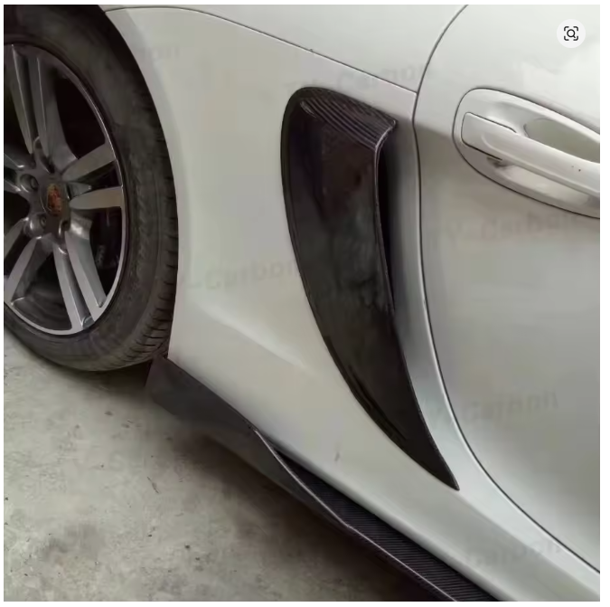 Pair of Side Air Intake Grille Vent Scoops Porsche 981 Cayman Boxster 13-15