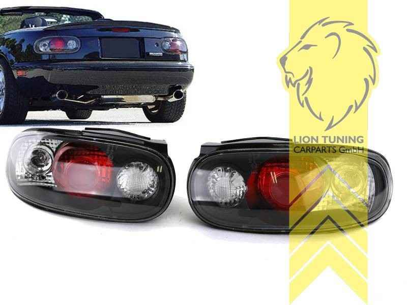 LTG Pair Halogen Rear Lights Tail Lamps Mazda MX5 NA MX-5 Miata 1 MK1 black LHD