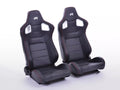 FKA Pair Universal Car Van Camper Bucket Seats black carbon red stitch edition