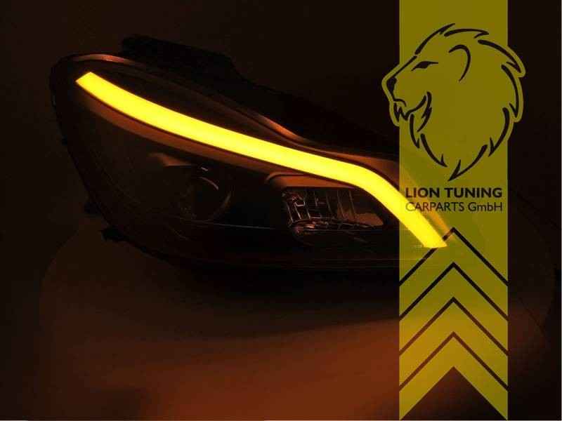 LT LED DRL Lightbar Headlights Mercedes Benz W204 S204 C-Class chrome LHD