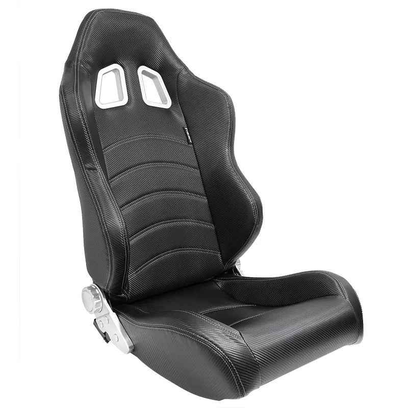 ATST x1 Type Z Universal Carbon Bucket Seats Black Synth Leather Grey Stitch