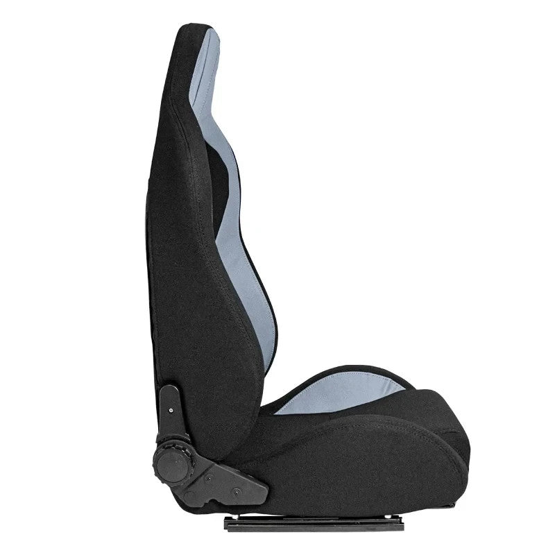 ATST x1 MR Reclining Universal Bucket Seat Black Grey Textile Cloth + slides