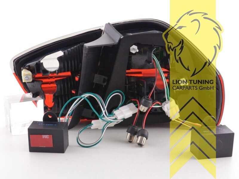 LT Pair LED Lightbar DRL Rear Lights Tail Lamps BMW E90 sedan red smoke 05-08