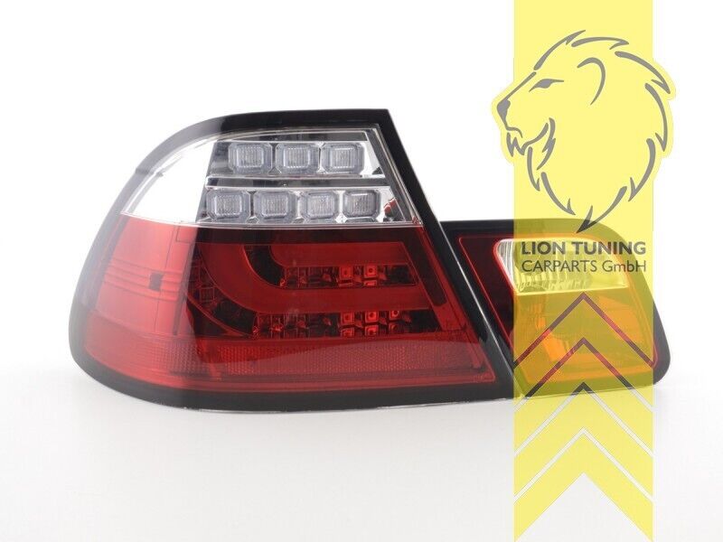 LT Pair LED REAR LIGHTS Tail Lamps Lightbar BMW E46 Coupe 99-03 red clear LHD