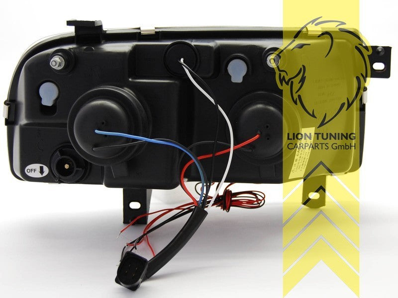 LTG LED Halo Ring Angel Eyes Headlights VW Vento 1H2 91-98 black H1 / H1 LHD