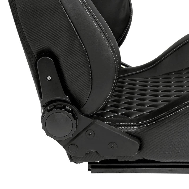 ATST x1 AK Universal Bucket Seats Quilted Silver Grey Diamond Stitch + slides