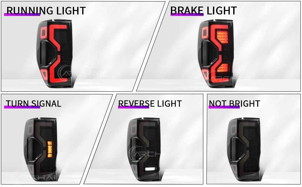 AC Pair Seq Animated LED DRL Rear lights Tail Lamps Ford Ranger T6 T7 12-21